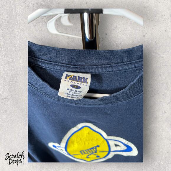 VTG Popmart U2 T-Shirt Large Blue Graphic Tee Band Merch Retro Concert Apparel - Picture 2 of 5